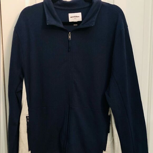 Men’s Goodfellow zip up blue & gray cotton jacket - Picture 5 of 6